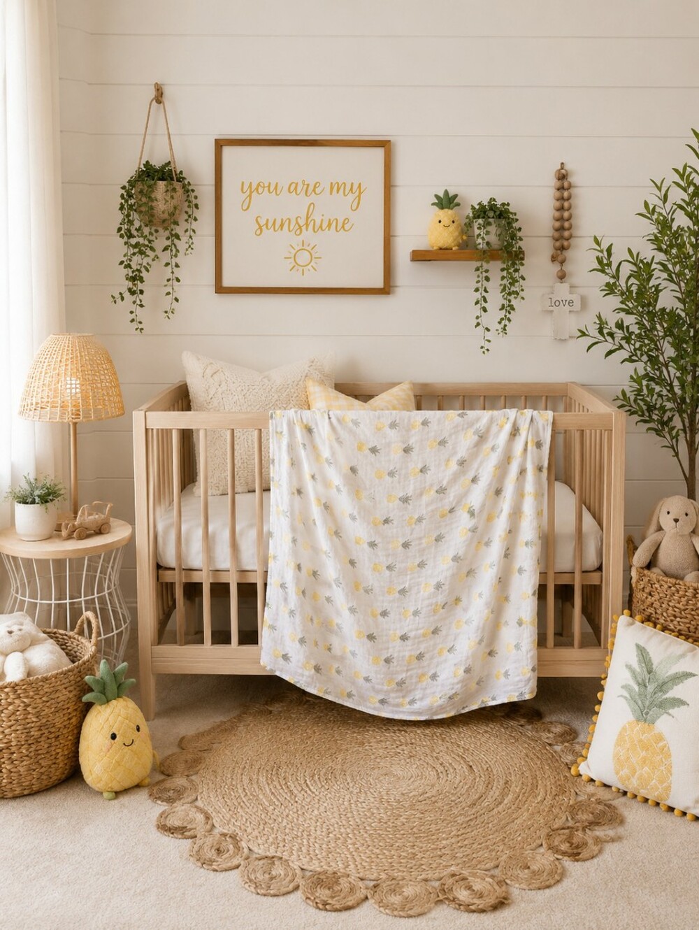 Saranoni Snugoni Swaddle Hello Yellow Pineapple blanket